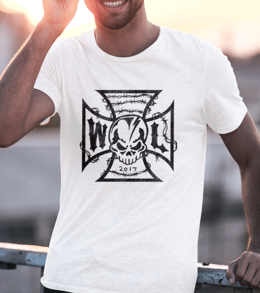Warren Lotas Iron Cross Skull W L 2017 White T-Shirt