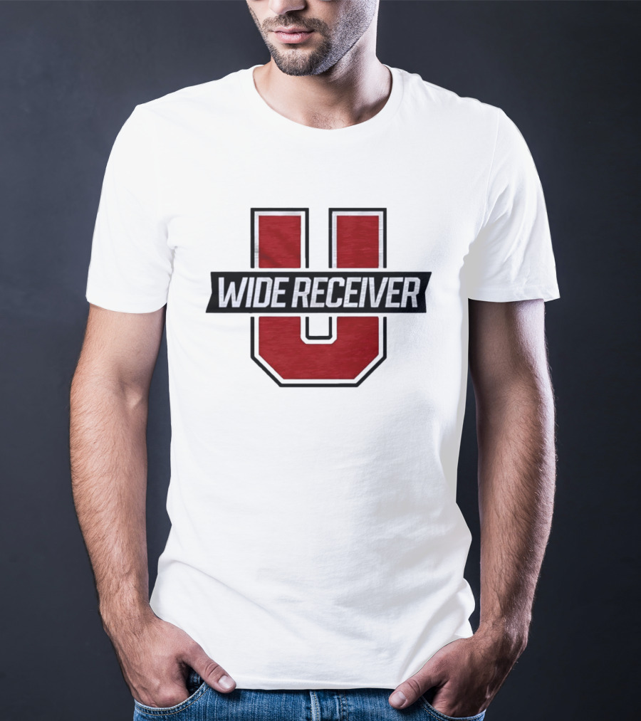 Wide Receiver U Team Red Black Block Lettering T-Shirt