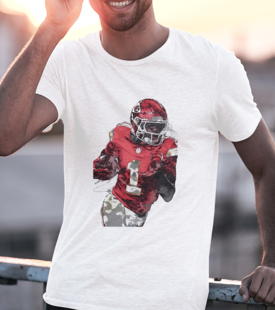 Kansas City Chiefs Xavier Worthy Football Player Number One T-Shirt