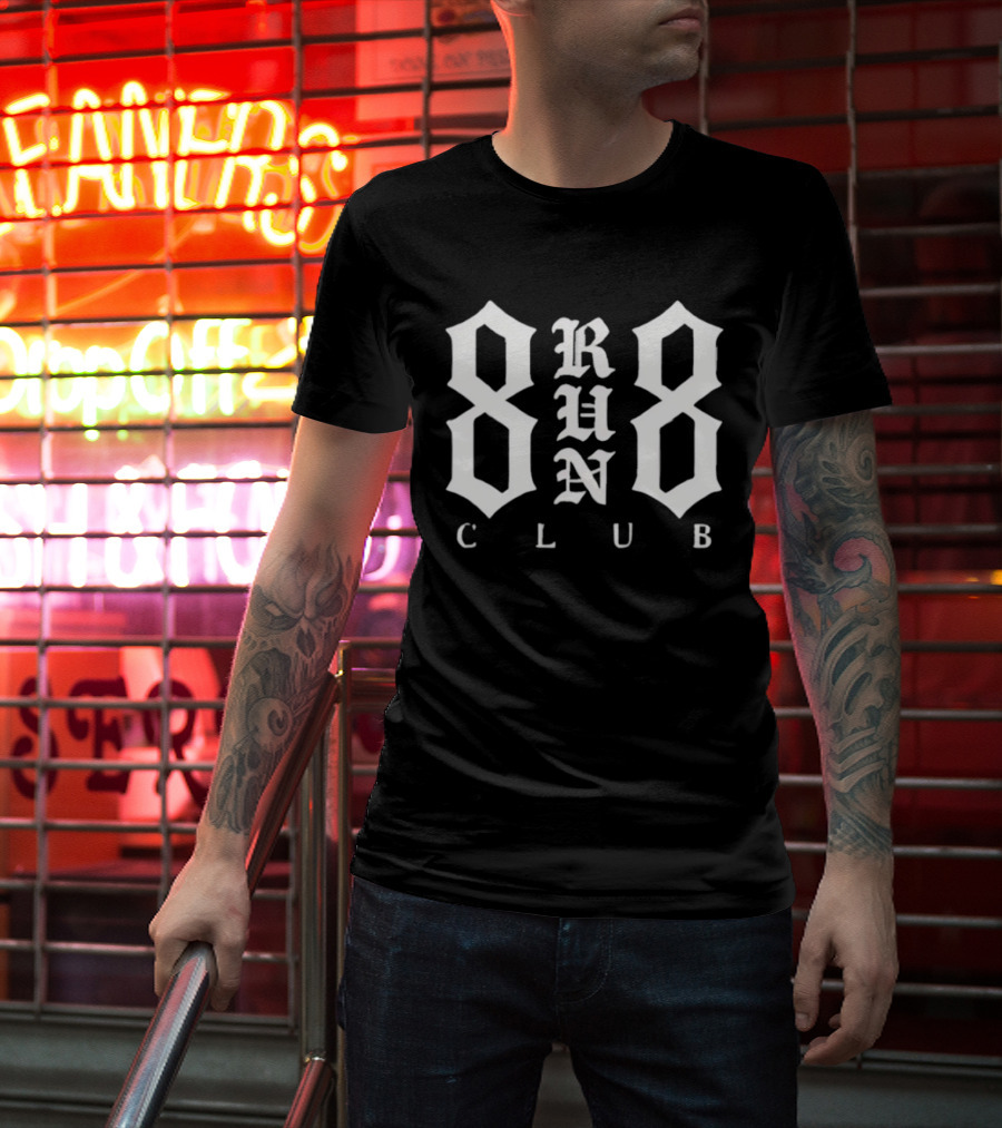 8 Run 8 Club Athletic Fitness Running T-Shirt