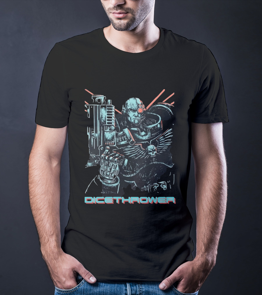 Iron Hand Space Marine Dicethrower With Bolter T-Shirt