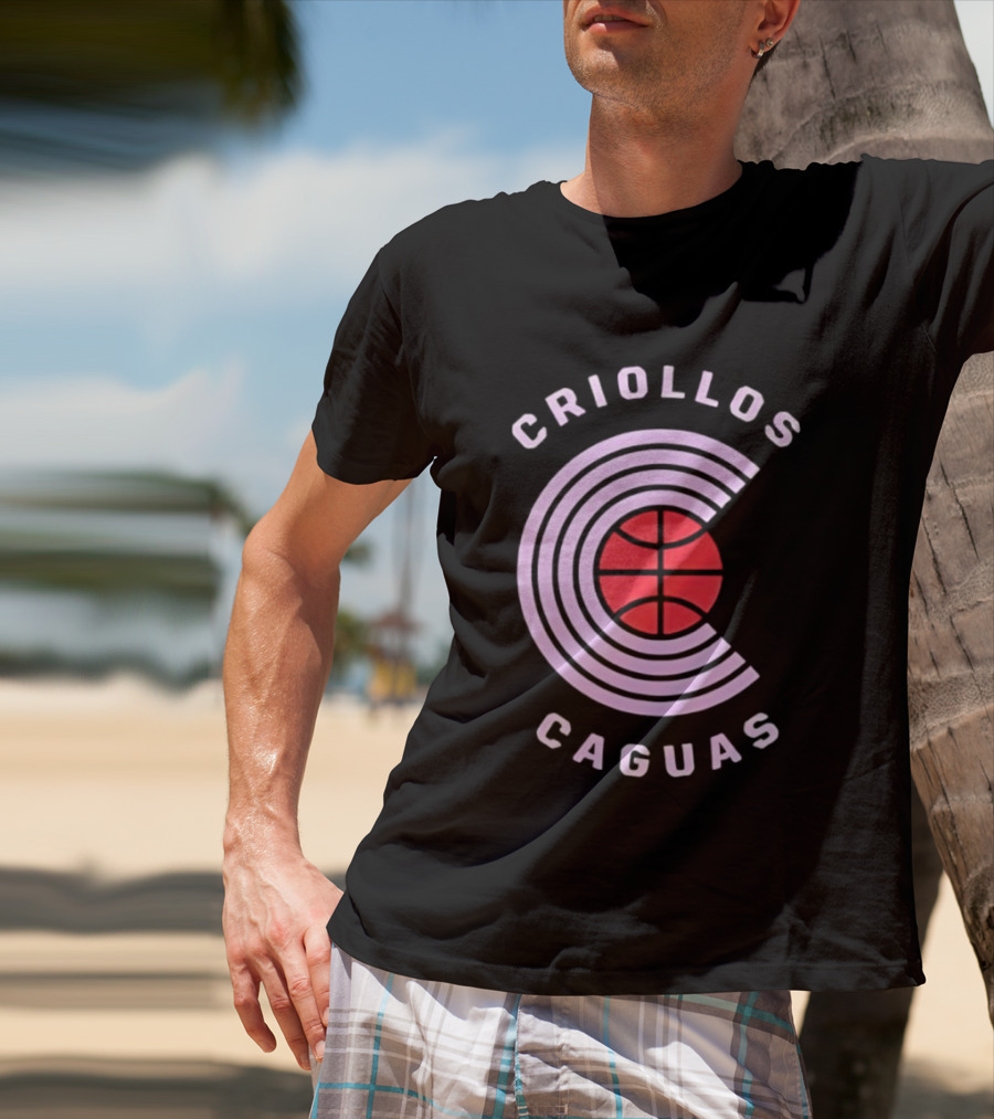 Criollos De Caguas Basketball Team Retro Style Logo Sports T-Shirt