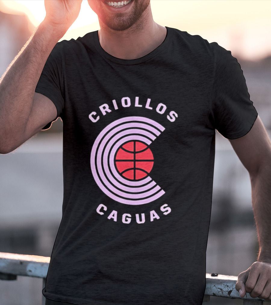 Criollos De Caguas Basketball Team Retro Style Logo Sports T-Shirt