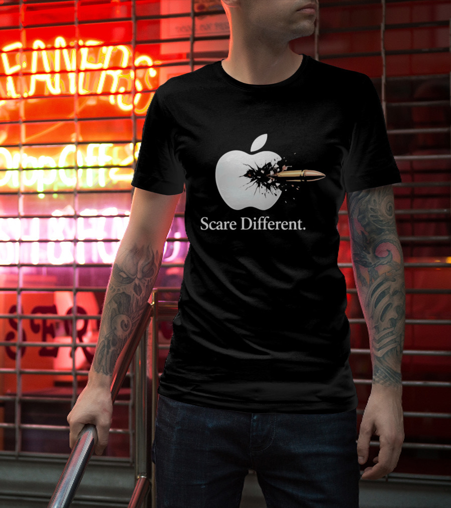 Scare Different Apple Bullet Hole Explosion T-Shirt