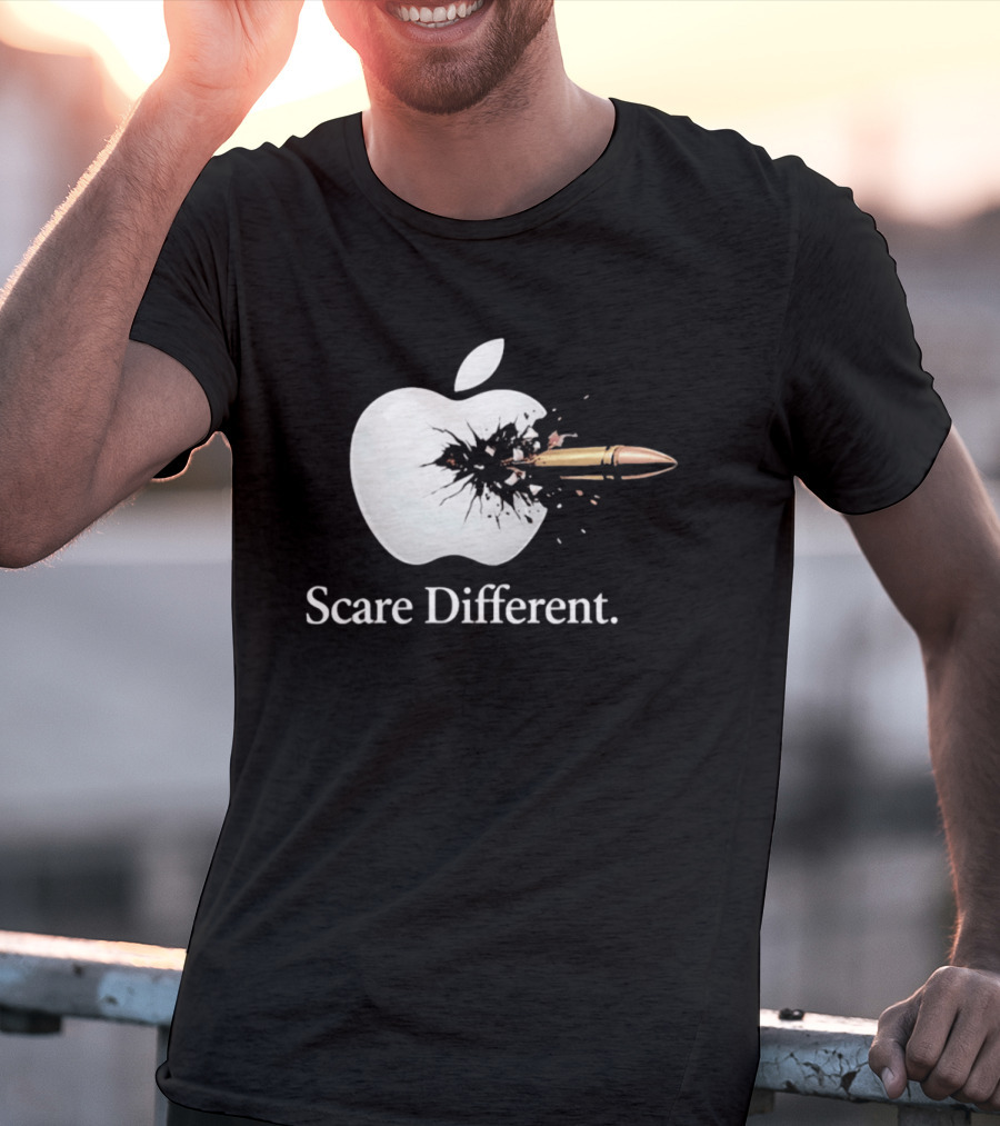 Scare Different Apple Bullet Hole Explosion T-Shirt