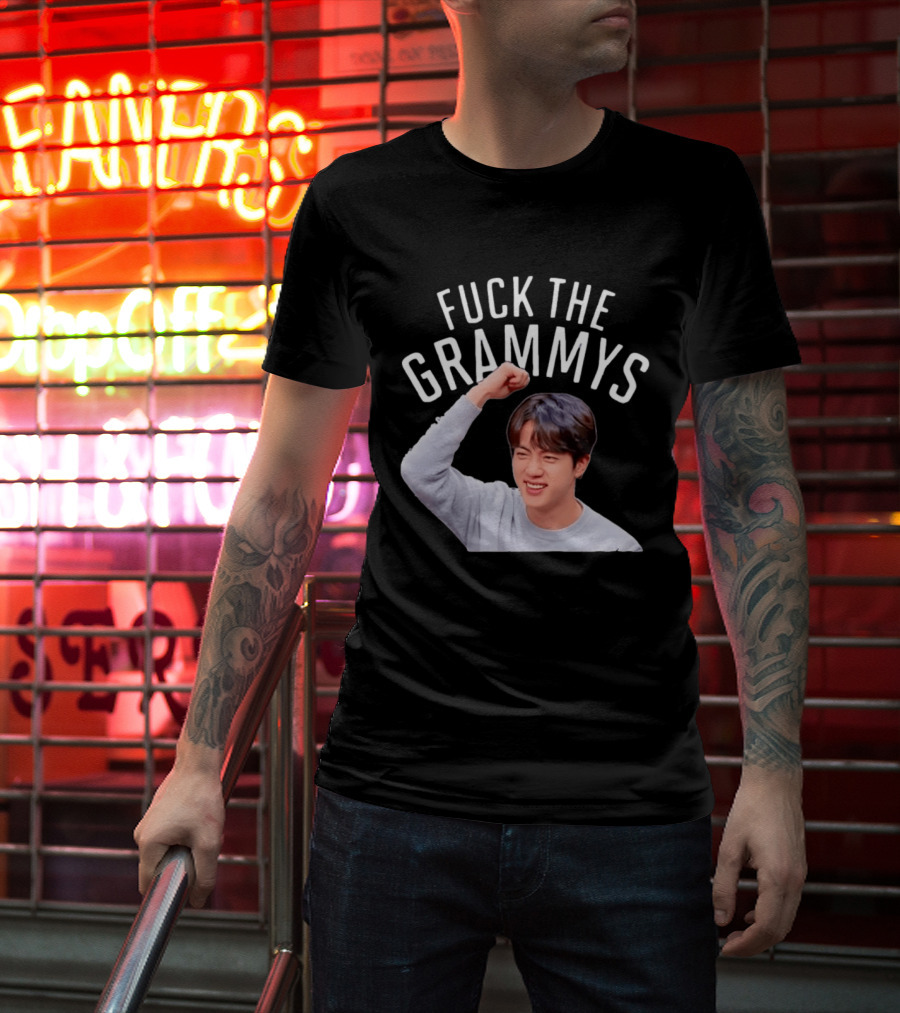 Jin BTS Fuck The Grammys K Pop Bangtan Boys Fandom T-Shirt