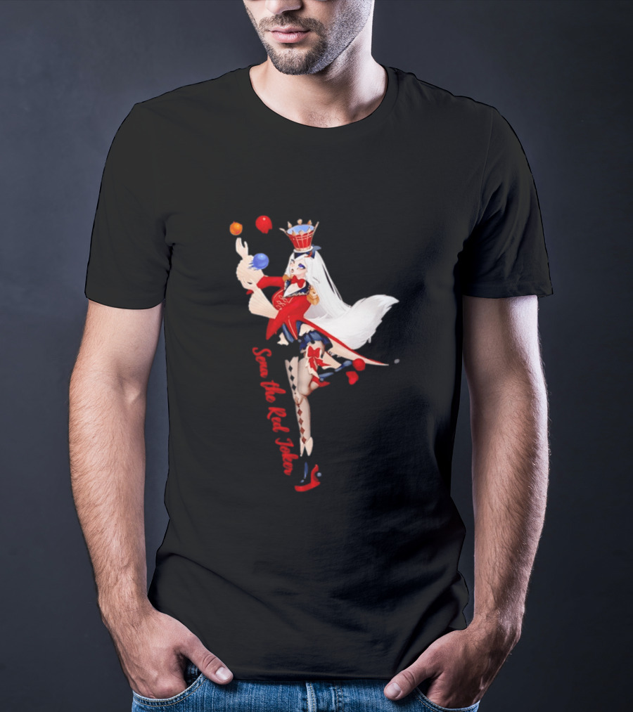 Sena The Red Joker Anime Jester Character With Crown And Juggling Balls T-Shirt