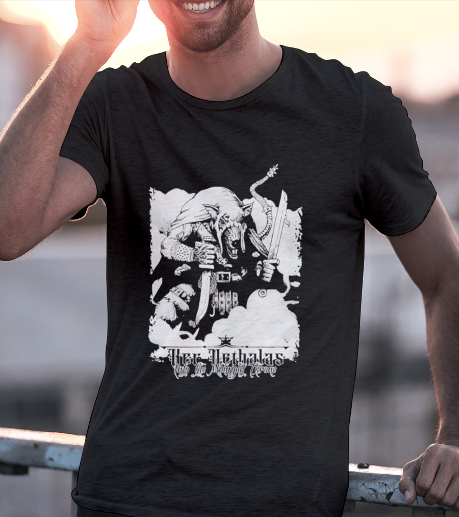 Ker Nethalas Into The Midnight Throne Rat Warrior Sword And Dagger Creature T-Shirt