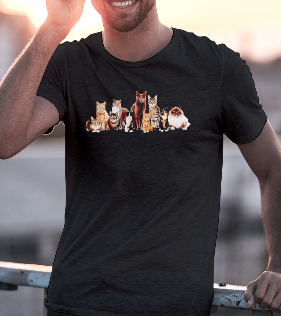 Diverse Feline Kittens Group Cat Lover T-Shirt