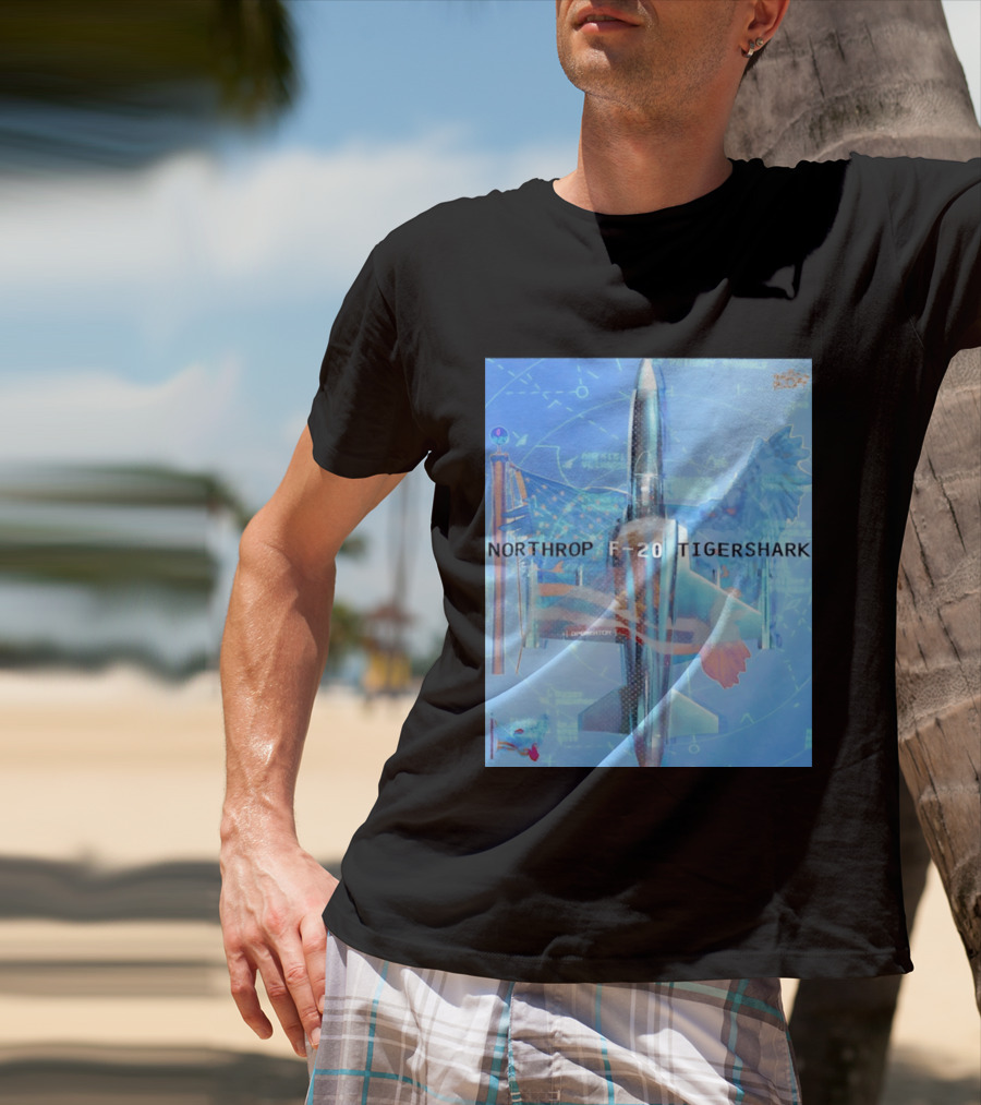 Northrop F 20 Tigershark Fighter Jet Aviation Digital Art And Aerospace T-Shirt