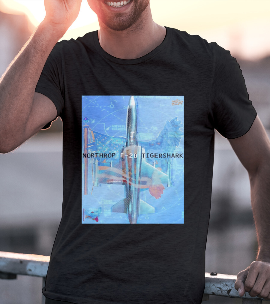 Northrop F 20 Tigershark Fighter Jet Aviation Digital Art And Aerospace T-Shirt