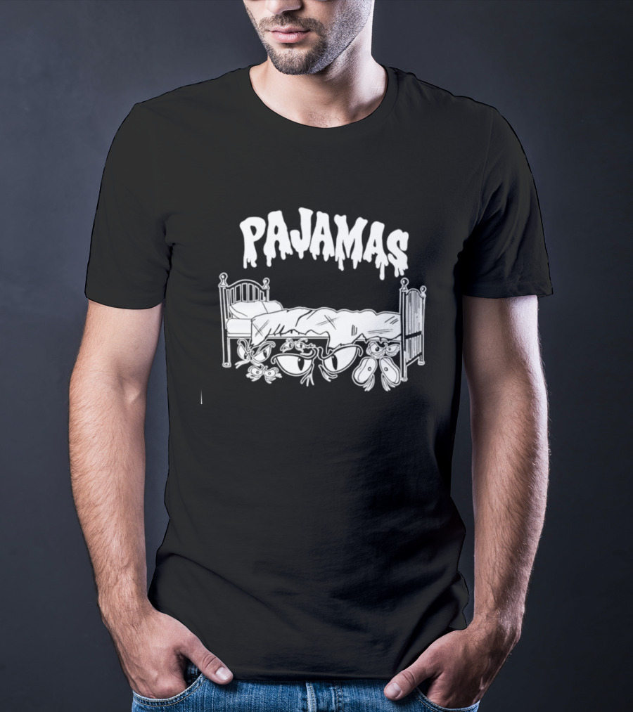 Pajamas Bed With Spooky Scary Eyes T-Shirt