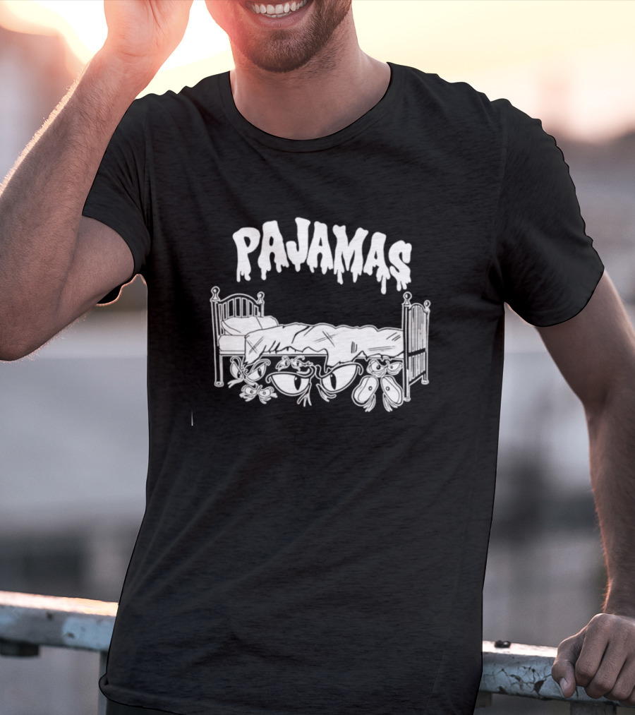 Pajamas Bed With Spooky Scary Eyes T-Shirt