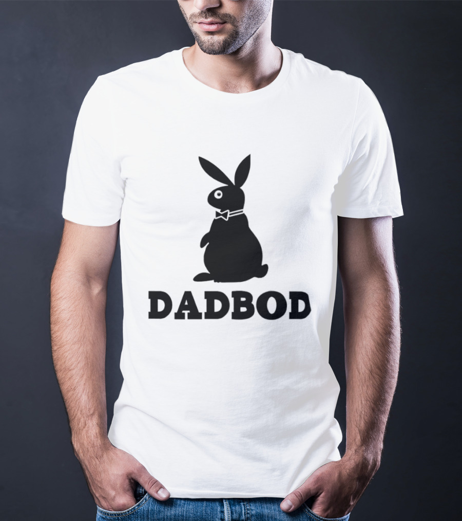 Dadbod Bunny Rabbit Dad Bod Fatherhood Humor Bow Tie T-Shirt