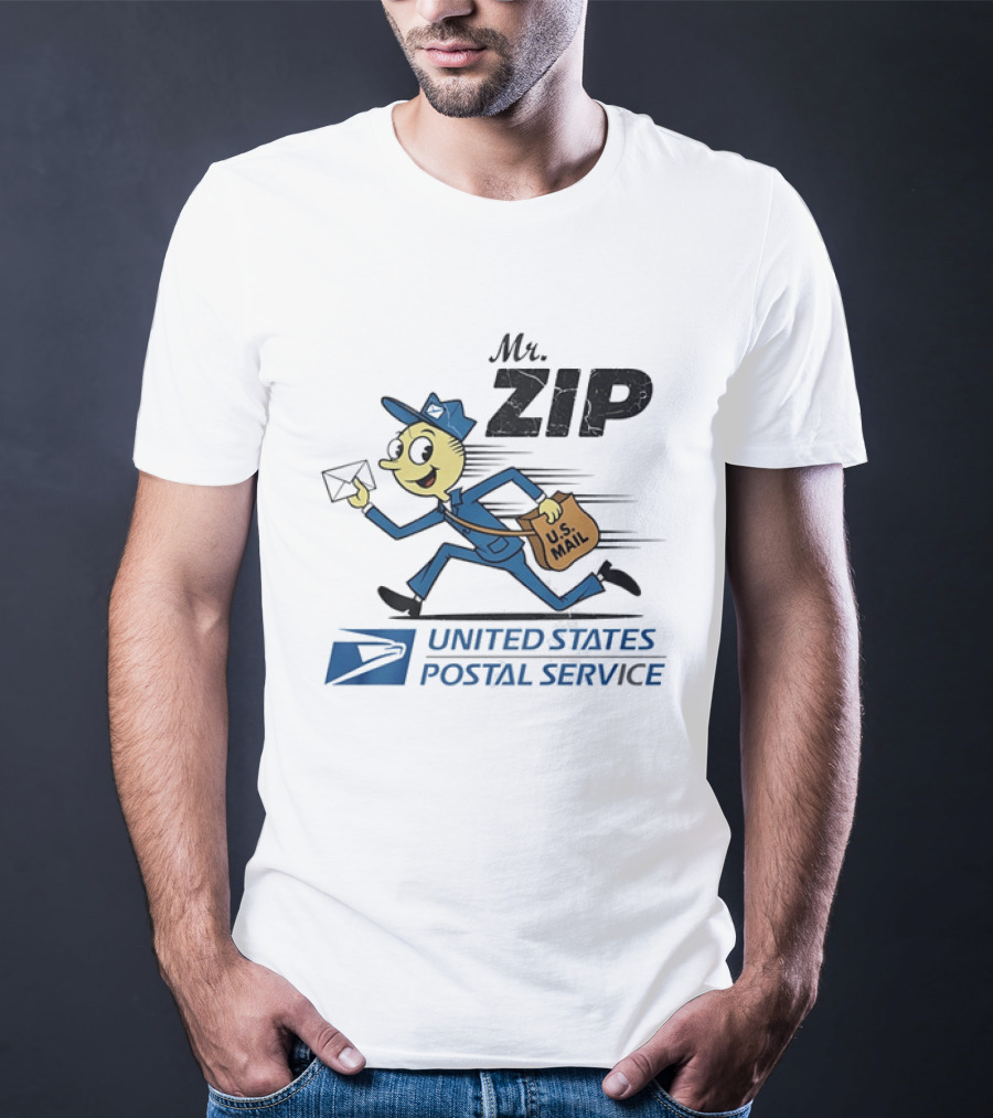 Mr ZIP USPS Retro Distressed U.S. Mail Carrier T-Shirt