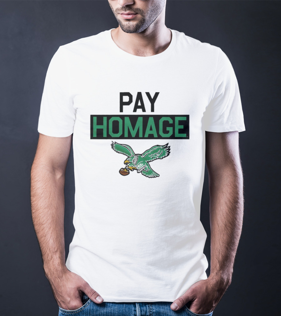 Pay Homage Philadelphia Eagles Football Vintage Eagle Carrying Football T-Shirt