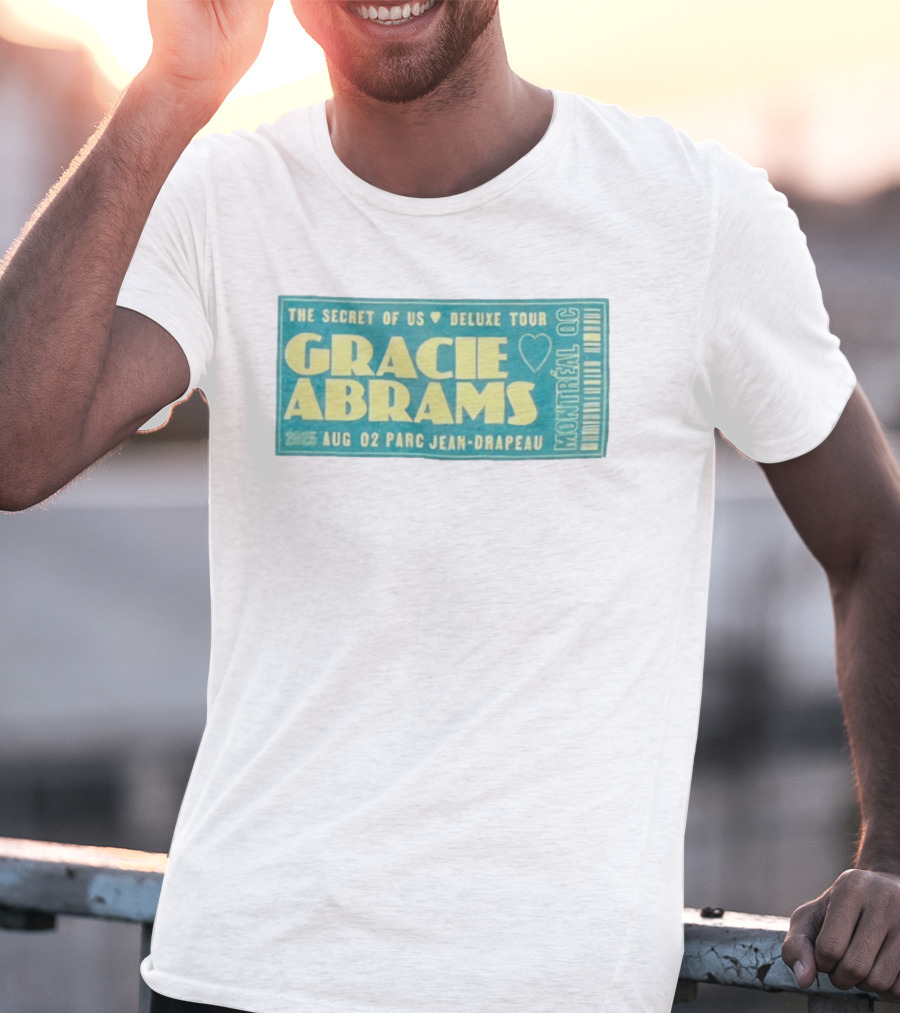 Gracie Abrams The Secret Of Us Deluxe Tour Montreal QC August 02 Parc Jean Drapeau 2025 T-Shirt