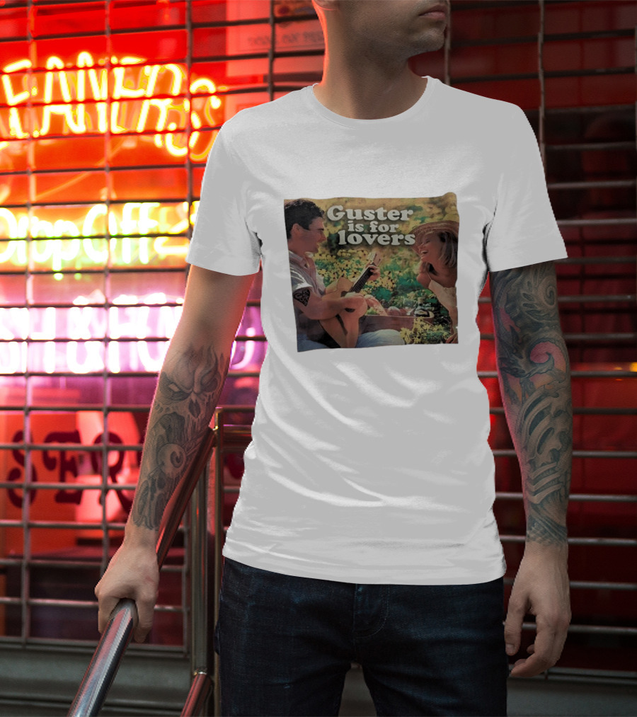 Guster Is For Lovers Romantic Picnic Scene With Guitar And Smiling Couple T-Shirt