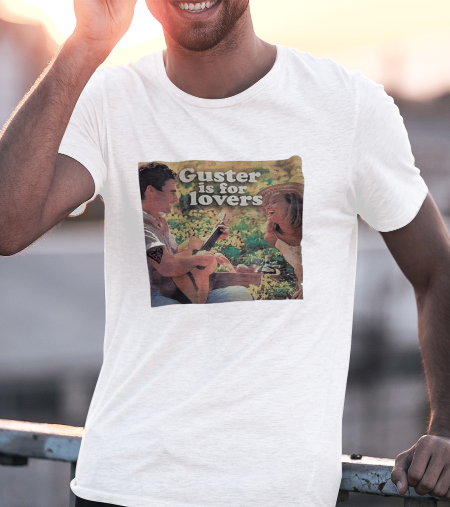 Guster Is For Lovers Romantic Picnic Scene With Guitar And Smiling Couple T-Shirt