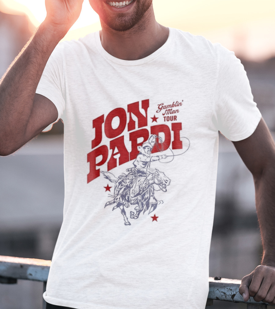 Jon Pardi Gamblin' Man Tour Cowboy Horse Country Music T-Shirt