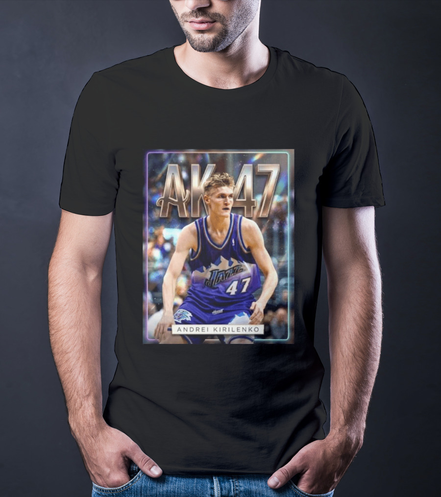 AK 47 Andrei Kirilenko Utah Jazz NBA Basketball Legends T-Shirt