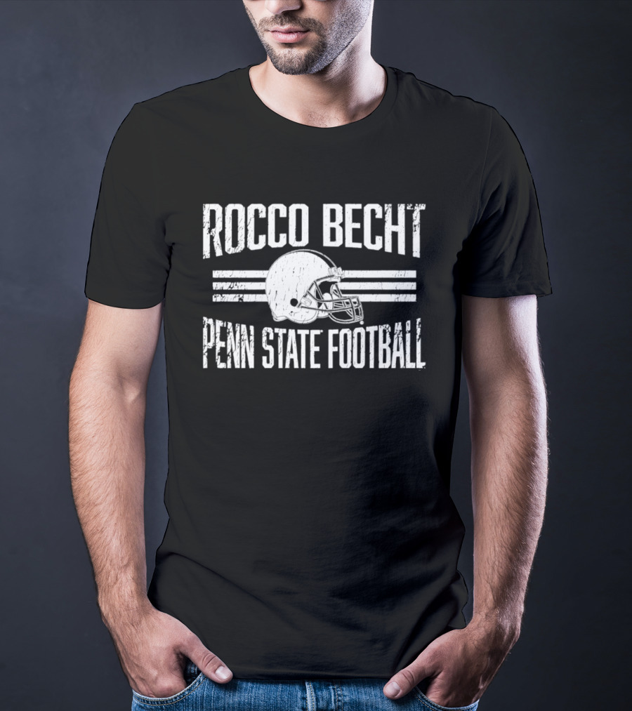 Rocco Becht Penn State Football Distressed Helmet T-Shirt