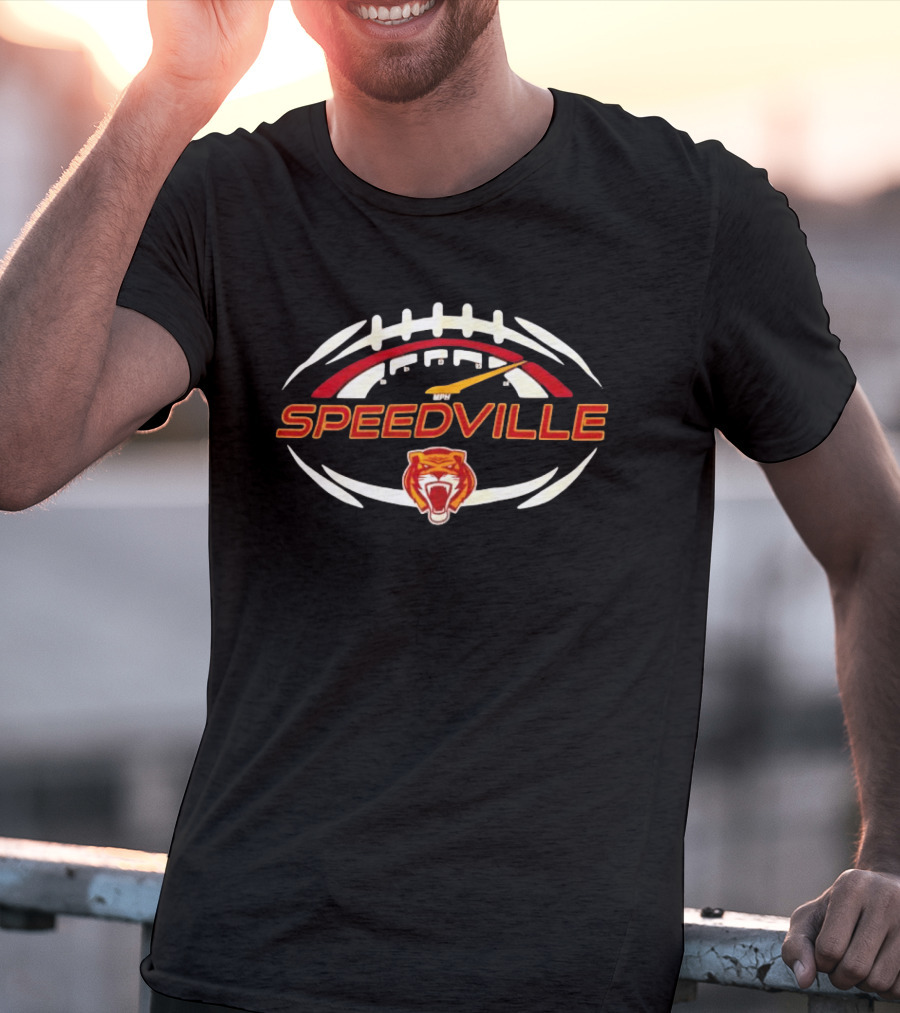 Speedville Tiger Speedometer Football Performance Training Icon Sports T-Shirt