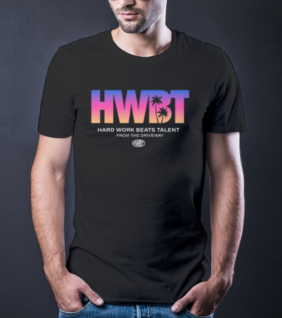 Hwbt Store Miami Sunset Hard Work Beats Talent Oversized T-Shirt