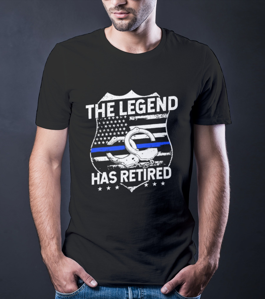 The Legend Has Retired Thin Blue Line Police T-Shirt
