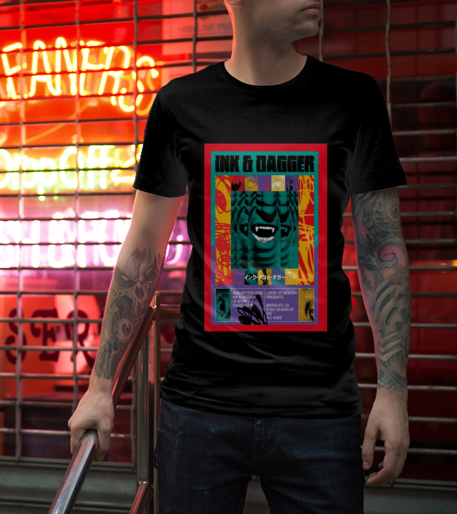 Ink & Dagger Live At 924 Gilman Street Berkeley August 15th 2026 Lapse Of Memory Presents T-Shirt