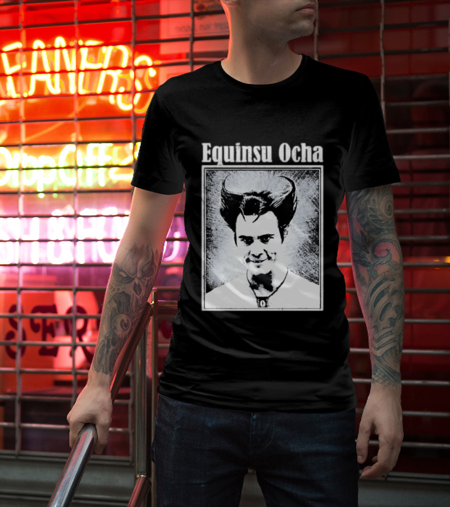 Jim Carrey Equinsu Ocha Ace Ventura Distressed Vintage Look T-Shirt