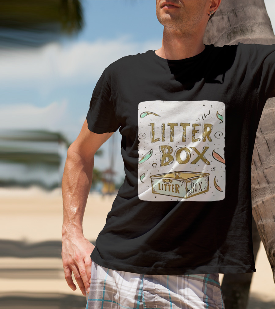 Litter Box Cat Pet Kitten Animal Fun Artwork With Litter Box T-Shirt
