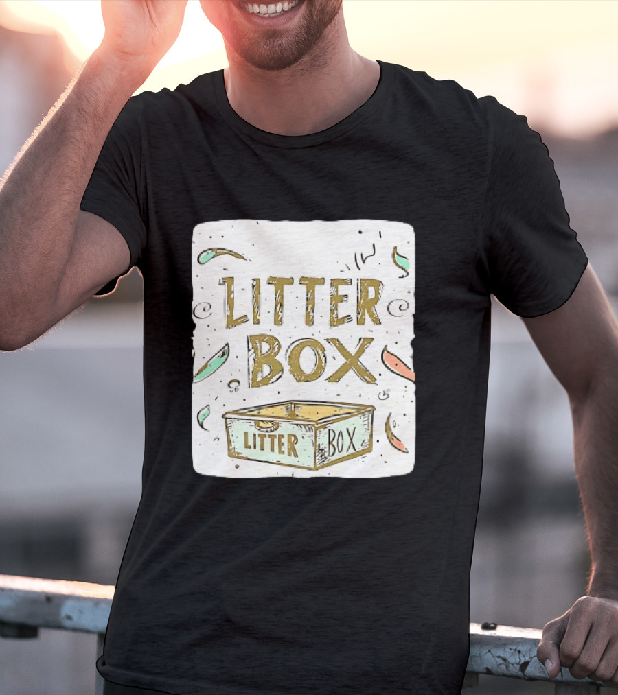 Litter Box Cat Pet Kitten Animal Fun Artwork With Litter Box T-Shirt