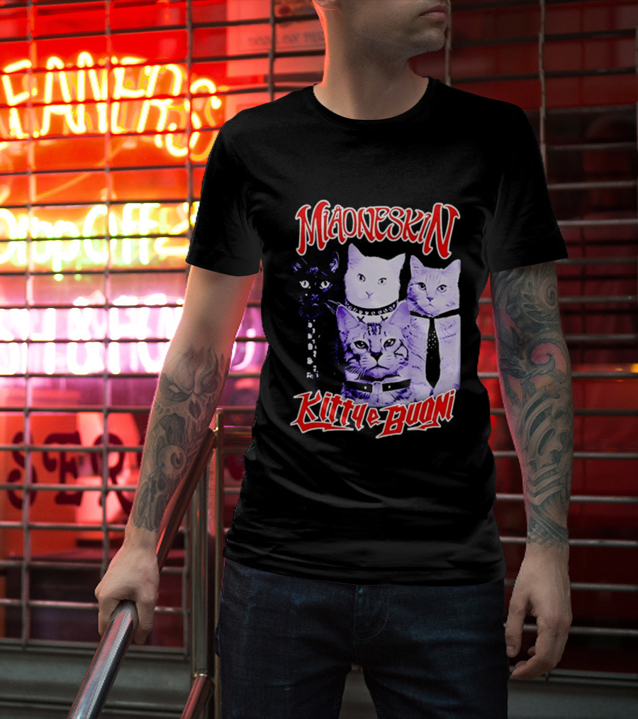 Miaoneskin Kitty E Buoni Maneskin Cats Band T-Shirt