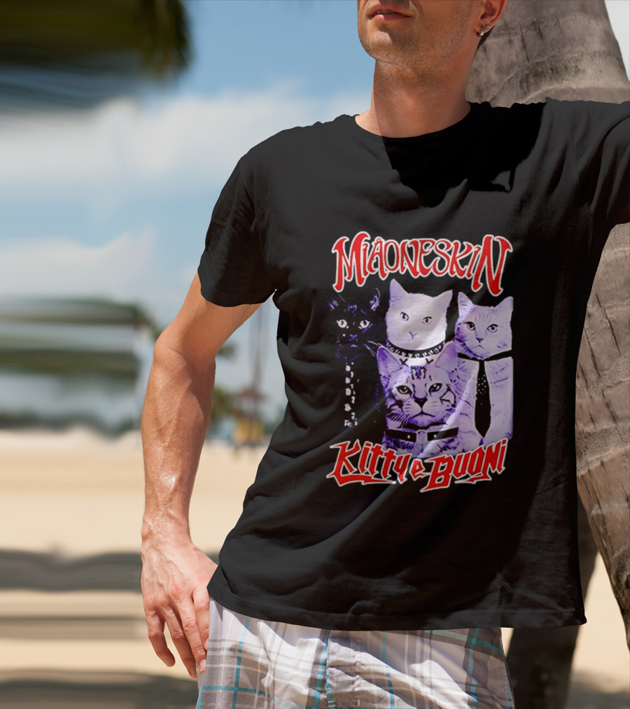 Miaoneskin Kitty E Buoni Maneskin Cats Band T-Shirt
