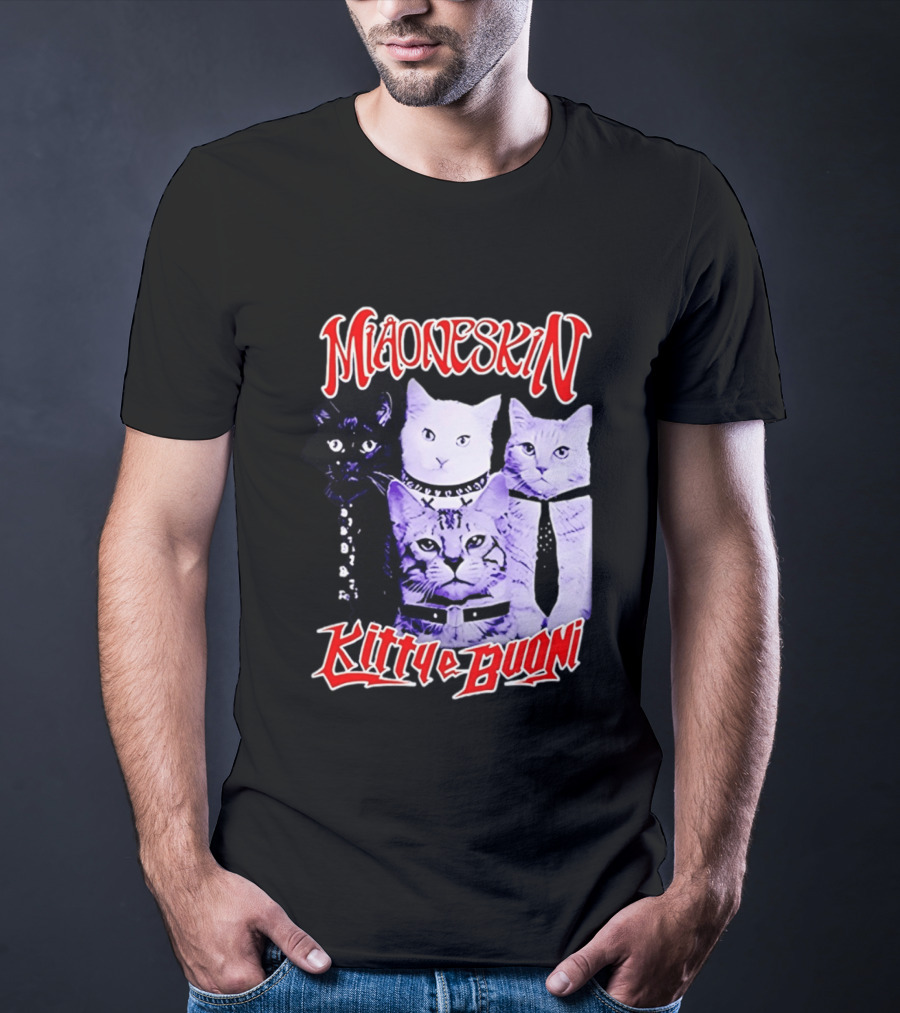 Miaoneskin Kitty E Buoni Maneskin Cats Band T-Shirt