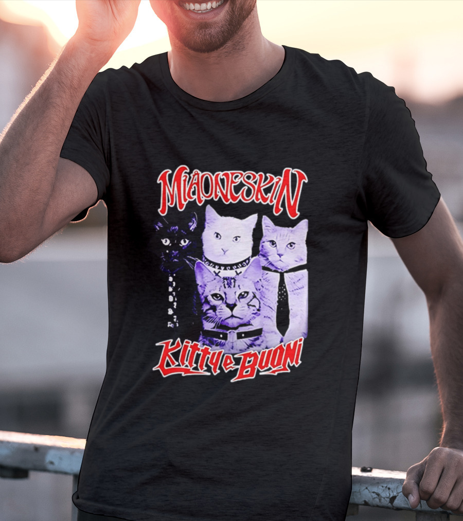 Miaoneskin Kitty E Buoni Maneskin Cats Band T-Shirt