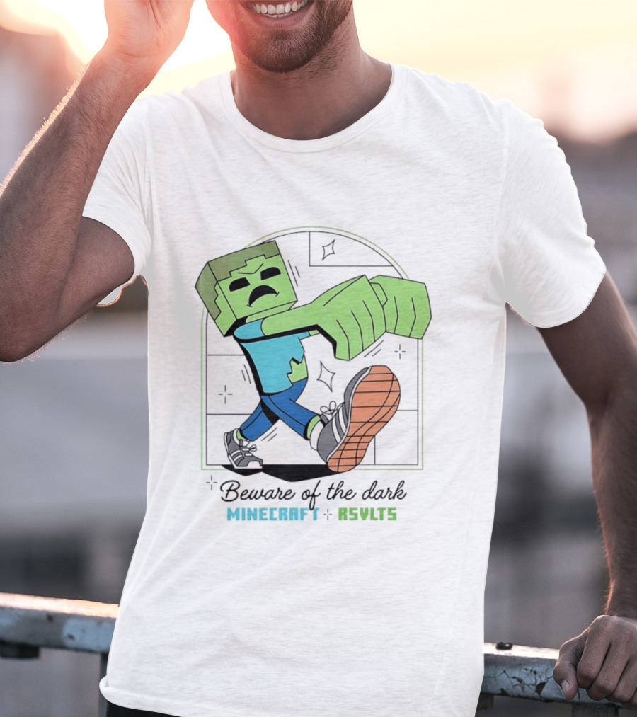 Beware Of The Dark Zombie Minecraft RSVLTS Gaming T-Shirt