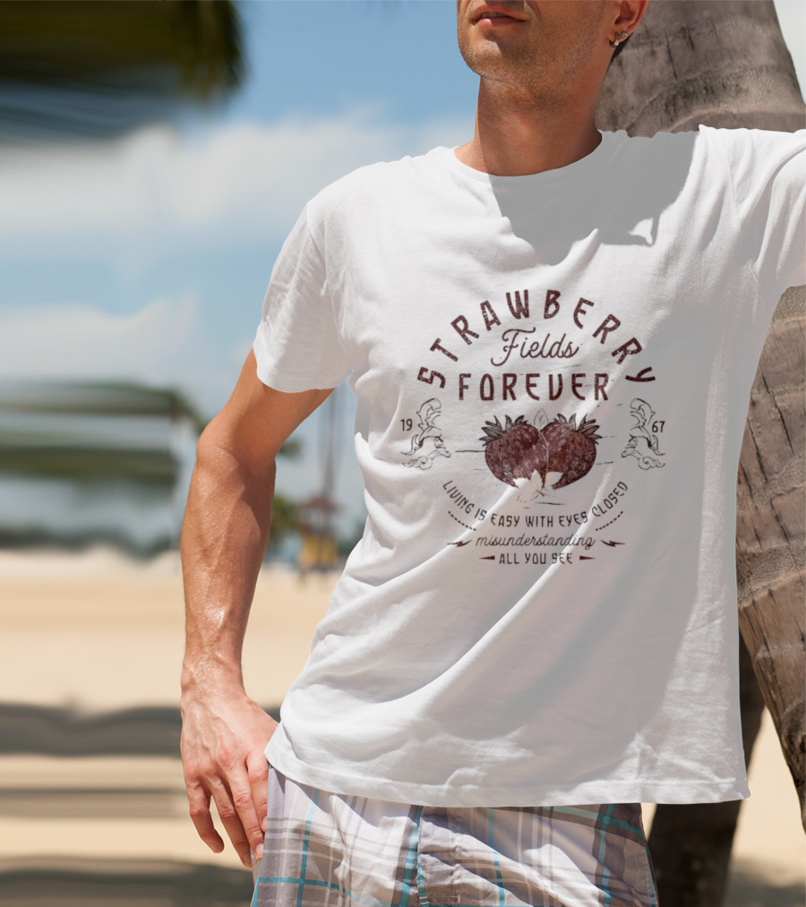 Strawberry Fields Forever 1967 Distressed Vintage Look T-Shirt