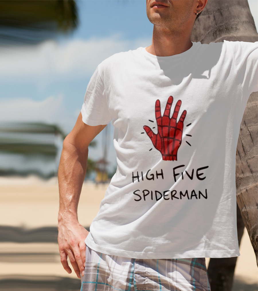 High Five Spiderman Marvel Superhero Comic Book T-Shirt