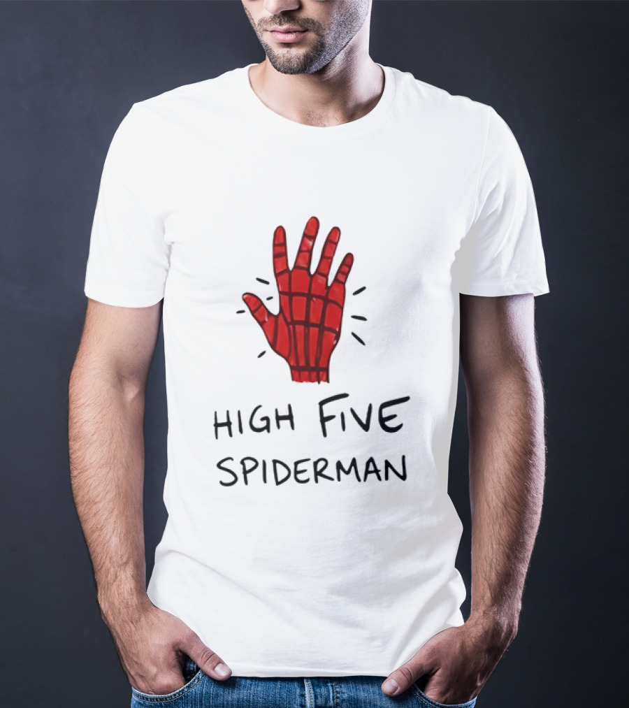 High Five Spiderman Marvel Superhero Comic Book T-Shirt