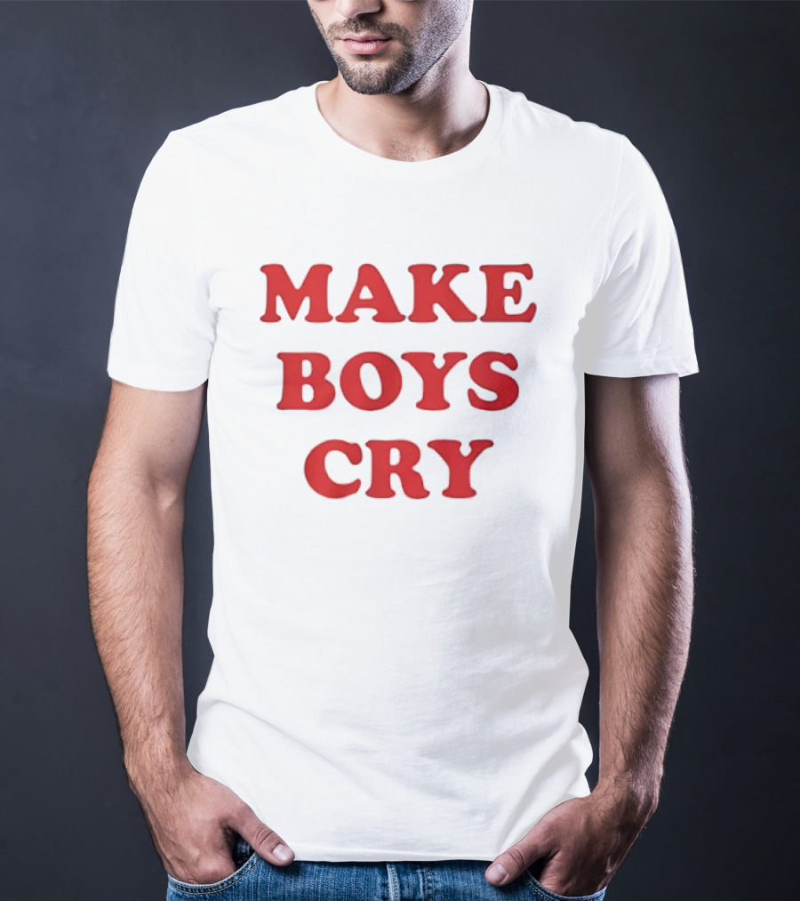 Make Boys Cry Aesthetic Y2K Trendy Red T-Shirt