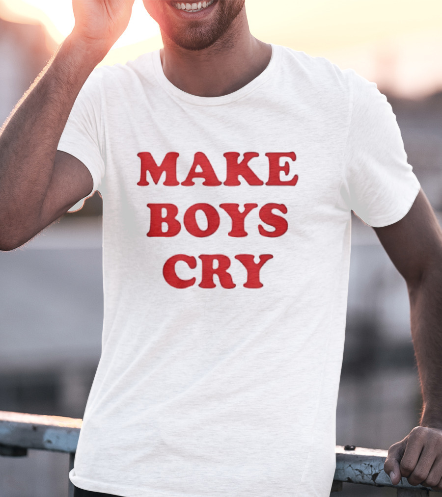 Make Boys Cry Aesthetic Y2K Trendy Red T-Shirt