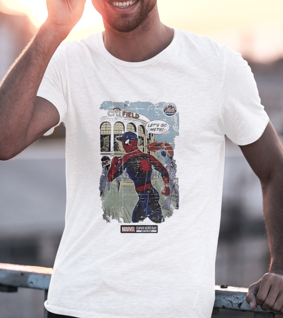 Citi Field Marvel Super Hero Day Spiderman Let's Go Mets 2026 T-Shirt
