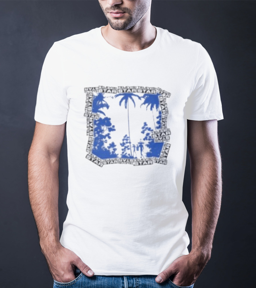 Televisi Star Catalog Store Paradise Blue White Palms T-Shirt