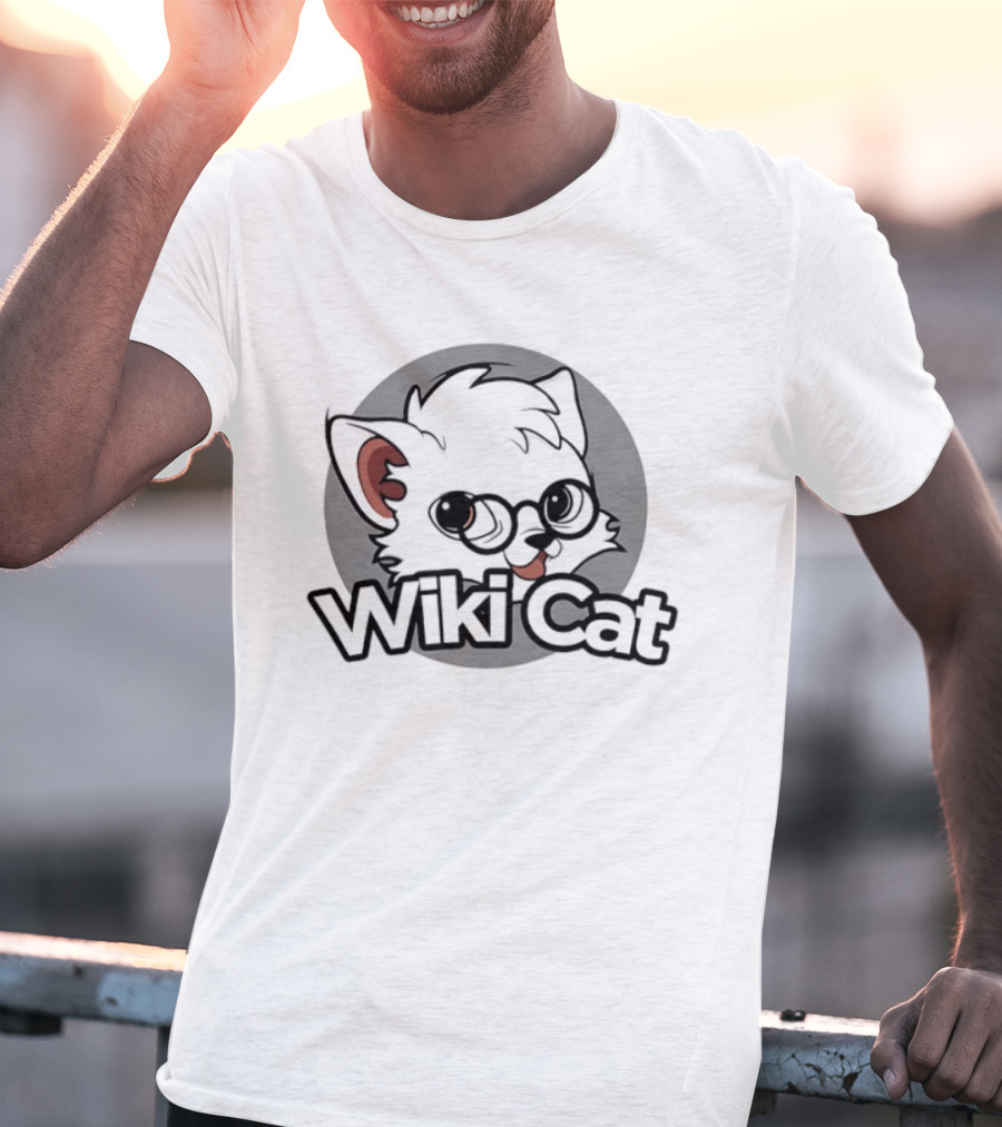 Wiki Cat Feline Character With Glasses T-Shirt