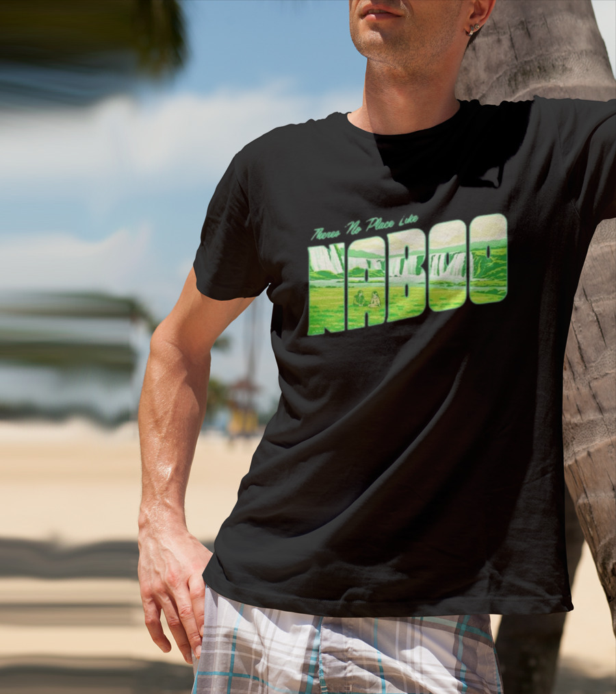 Anakin Skywalker Padme Amidala Star Wars There Is No Place Like Naboo Scenic Waterfalls T-Shirt