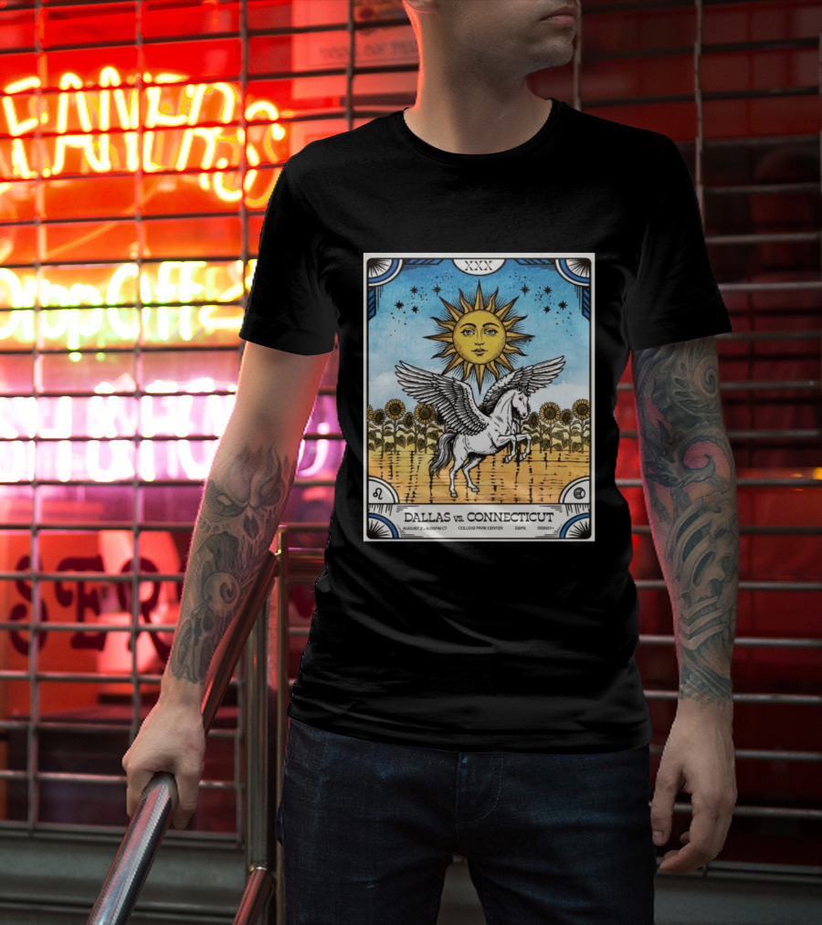 Dallas Vs Connecticut August 2 6pm CT College Park Center ESPN Disney Sunflower Pegasus Sun T-Shirt