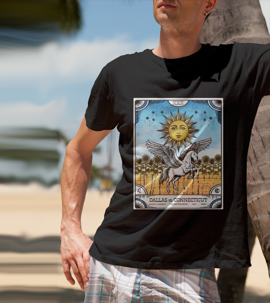 Dallas Vs Connecticut August 2 6pm CT College Park Center ESPN Disney Sunflower Pegasus Sun T-Shirt