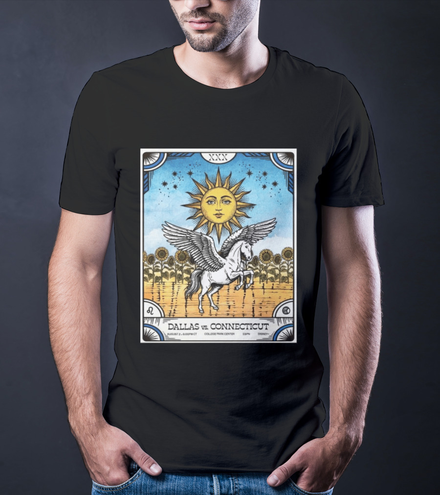 Dallas Vs Connecticut August 2 6pm CT College Park Center ESPN Disney Sunflower Pegasus Sun T-Shirt